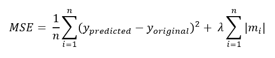  L1 Regularisation formula.