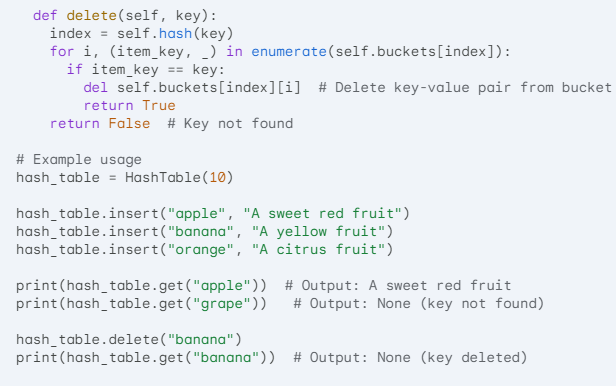 Hash Table in Python with an Example