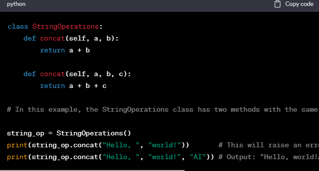 Method Overriding & Method Overloading in Python