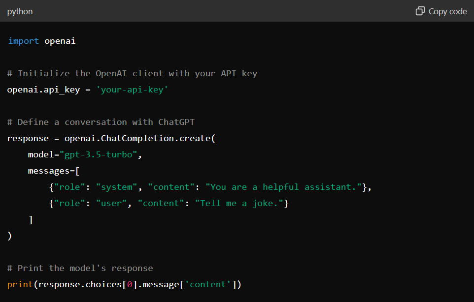 Python script to make an API request.