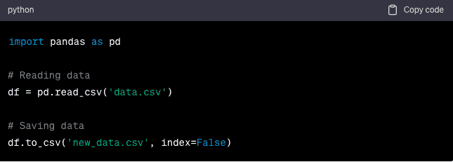 Data Loading and Saving