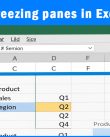 Freezing panes in Excel