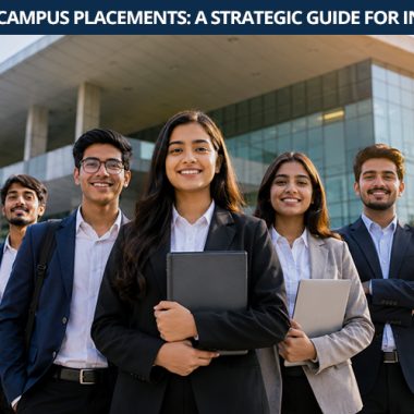 Students at university campus ready for a new career growth.