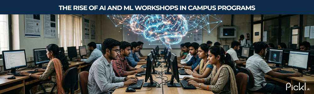 Students participating in advanced Artificial Intelligence and Machine Learning workshops on campus.